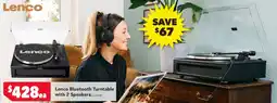 Harvey Norman Lenco Bluetooth Turntable with 2 Speakers offer