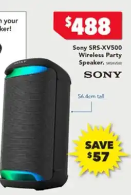 Harvey Norman Sony SRS-XV500 Wireless Party Speaker offer