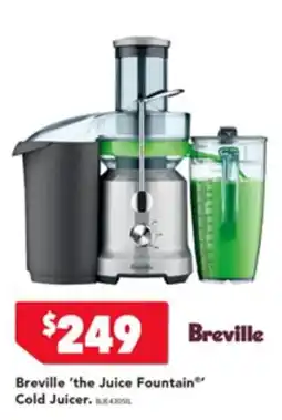 Harvey Norman Breville the Juice Fountain Cold Juicer offer