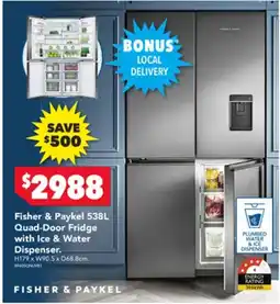 Harvey Norman Fisher & Paykel Quad-Door Fridge with Ice & Water Dispenser offer
