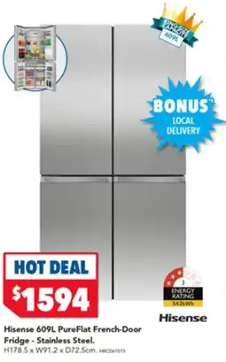 Harvey Norman Hisense PureFlat French-Door Fridge - Stainless Steel offer