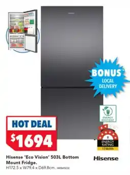 Harvey Norman Hisense 'Eco Vision' Bottom Mount Fridge offer
