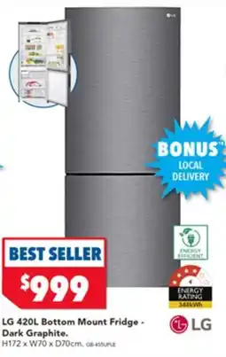 Harvey Norman LG Bottom Mount Fridge - Dark Graphite offer