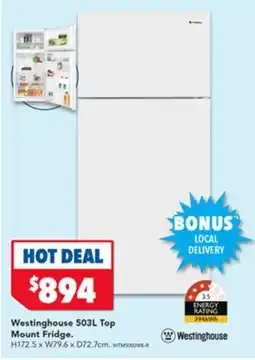 Harvey Norman Westinghouse Top Mount Fridge offer