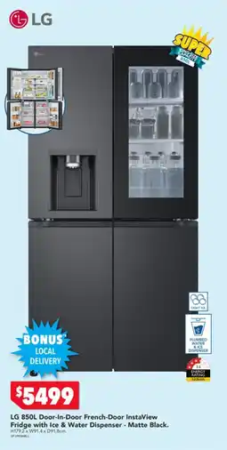 Harvey Norman LG Door-in-Door French-Door InstaView Fridge with Ice & Water Dispenser - Matte Black. offer