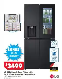 Harvey Norman LG French-Door Fridge with Ice & Water Dispenser - Matte Black offer