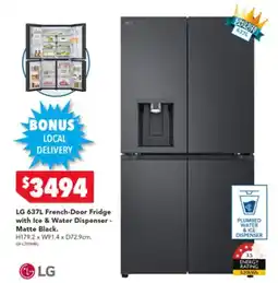 Harvey Norman LG French-Door Fridge with Ice & Water Dispenser - Matte Black offer