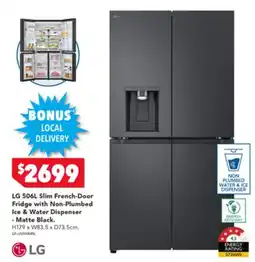 Harvey Norman LG Slim French-Door Fridge with Non-Plumbed Ice & Water Dispenser offer