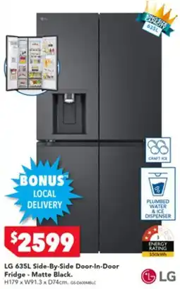 Harvey Norman LG Side-By-Side Door-In-Door Fridge - Matte Black offer