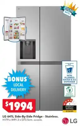 Harvey Norman LG Side-By-Side Fridge - Stainless offer