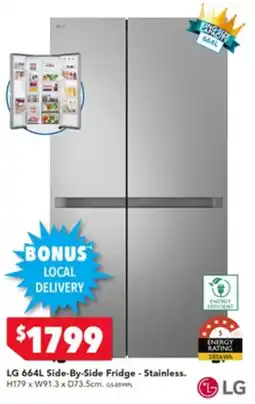 Harvey Norman LG Side-By-Side Fridge - Stainless offer