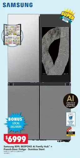 Harvey Norman Samsung BESPOKE AI Family Hub French-Door Fridge - Stainless Steel offer