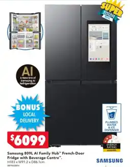 Harvey Norman Samsung Al Family Hub French-Door Fridge with Beverage Centre offer