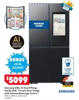 Harvey Norman Samsung Al SmartThings Family Hub French-Door Fridge with Internal Beverage Centre offer