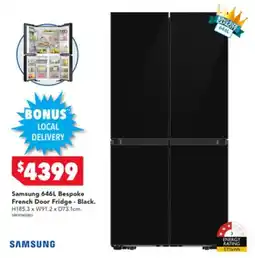 Harvey Norman Samsung Bespoke French Door Fridge - Black offer