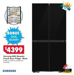 Harvey Norman Samsung Bespoke French Door Fridge - Black offer
