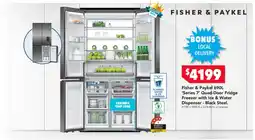 Harvey Norman Fisher & Paykel 'Series 7' Quad-Door Fridge Freezer with Ice & Water Dispenser - Black Steel offer