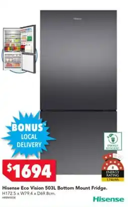 Harvey Norman Hisense Eco Vision Bottom Mount Fridge offer