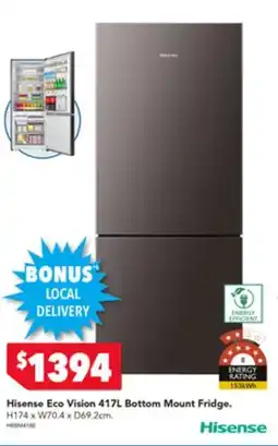 Harvey Norman Hisense Eco Vision Bottom Mount Fridge offer
