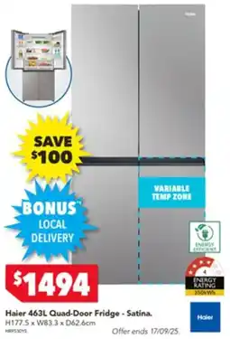 Harvey Norman Haier Quad-Door Fridge - Satina offer