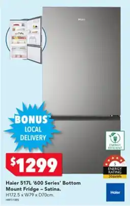 Harvey Norman Haier '600 Series' Bottom Mount Fridge - Satina offer