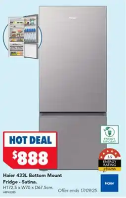 Harvey Norman Haier Bottom Mount Fridge - Satina offer