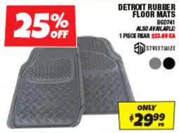 Autobarn Detroit rubber floor mats offer