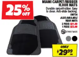 Autobarn Miami carpet/rubber floor mats offer