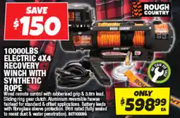 Autobarn 10000lbs electric 4x4 recovery winch with synthetic rope offer