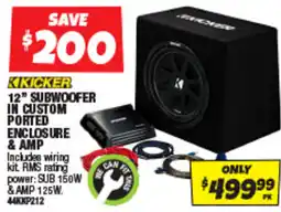 Autobarn 12" subwoofer in custom ported enclosure & amp offer