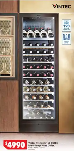 Harvey Norman Vintec Premium 198-Bottle Multi-Temp Wine Cellar offer