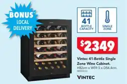Harvey Norman Vintec 41-Bottle Single Zone Wine Cabinet offer
