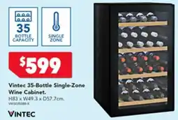 Harvey Norman Vintec 35-Bottle Single-Zone Wine Cabinet offer