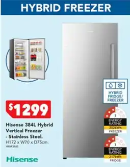 Harvey Norman Hisense Hybrid Vertical Freezer - Stainless Steel offer