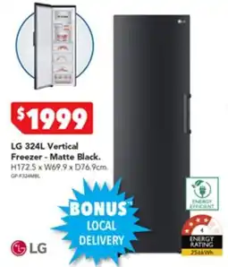 Harvey Norman LG Vertical Freezer - Matte Black. offer