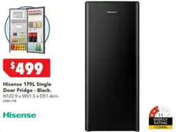 Harvey Norman Hisense Single Door Fridge - Black offer