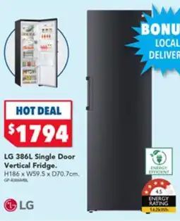 Harvey Norman LG Single Door Vertical Fridge offer