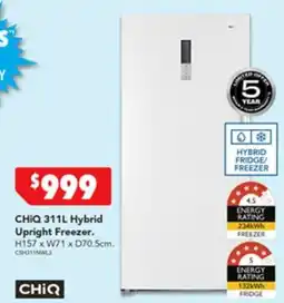 Harvey Norman CHIQ Hybrid Upright Freezer offer