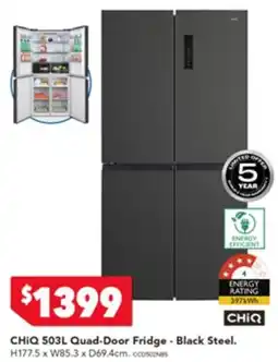 Harvey Norman CHIQ Quad-Door Fridge - Black Steel offer
