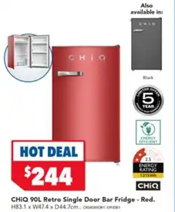 Harvey Norman CHIQ Retro Single Door Bar Fridge - Red offer