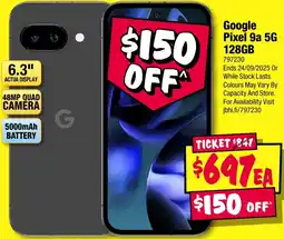 JB Hi-Fi Google Pixel 9a 5G 128GB offer