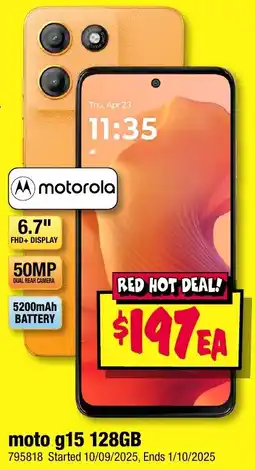JB Hi-Fi moto g15 128GB offer