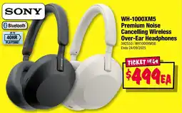 JB Hi-Fi WH-1000XM5 Premium Noise Cancelling Wireless Over-Ear Headphones offer