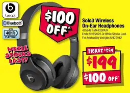 JB Hi-Fi Solo3 Wireless On-Ear Headphones offer