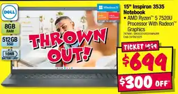 JB Hi-Fi 15" Inspiron 3535 Notebook offer