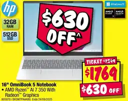 JB Hi-Fi 16" OmniBook 5 Notebook offer