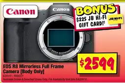 JB Hi-Fi EOS R8 Mirrorless Full Frame Camera [Body Only] offer