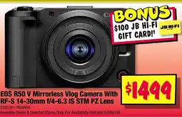 JB Hi-Fi EOS R50 V Mirrorless Vlog Camera With RF-S 14-30mm f/4-6.3 IS STM PZ Lens offer