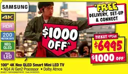 JB Hi-Fi 100" 4K Neo QLED Smart Mini LED TV offer