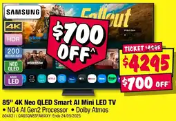 JB Hi-Fi 85" 4K Neo QLED Smart Al Mini LED TV offer